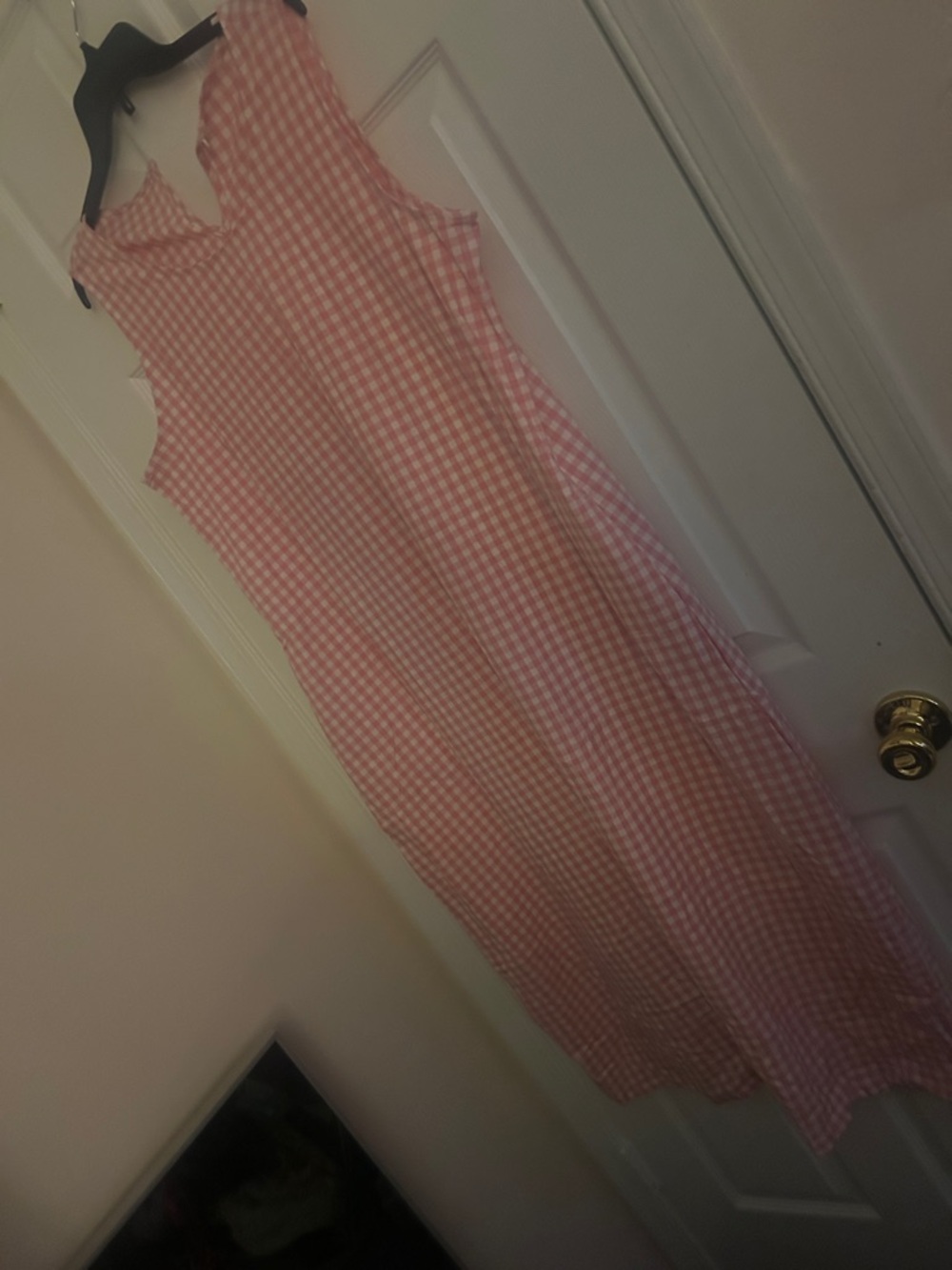 Pink Gingham Maxi Dress